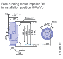 Размеры  RH31V-4EP.WD.1R