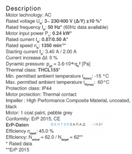 Рабочие параметры RH35V-4DK.2F.1R