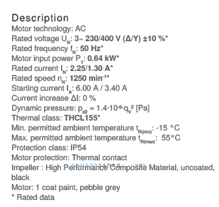 Рабочие параметры RH45V-4DK.4F.1R