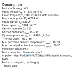 Рабочие параметры RH45V-4EK.6F.1R