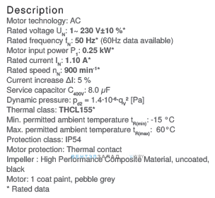 Рабочие параметры RH45V-6EK.4C.1R