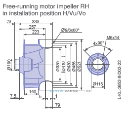 Размеры RH50V-6DK.4F.1R