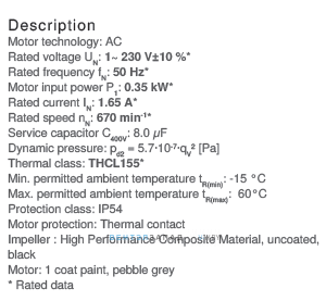Рабочие параметры RH56V-8EK.6C.1R